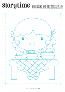 storytime_kids_magazines_free_printables_goldilocks_colouring_www.storytimemagazine.com/free-downloads.com